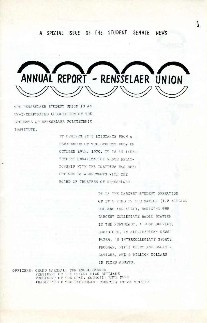 Annual Report - Rensselaer Union