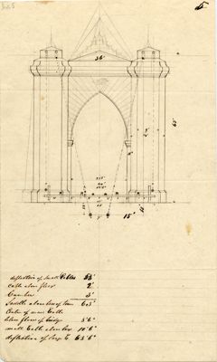 Tower and Cable Drawing for Niagara Bridge