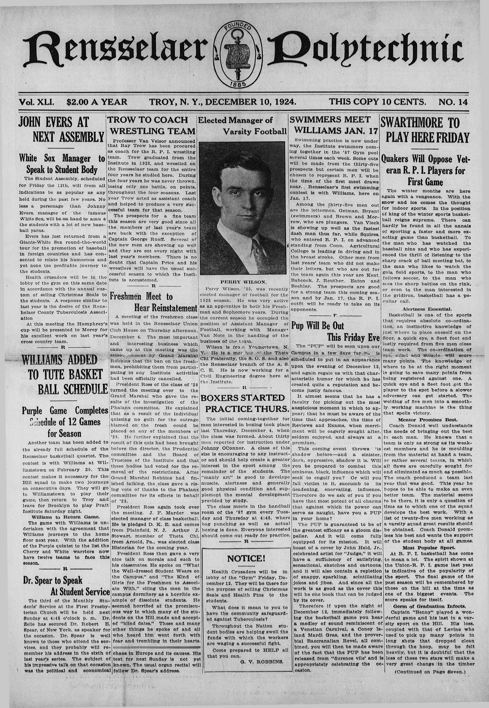 The Rensselaer Polytechnic: December 10, 1924