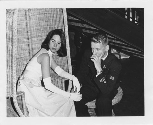 A Couple Rests their Feet at RPI's Military Ball